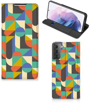 B2Ctelecom Bookcase Samsung Galaxy S21 Plus Smart Cover Funky Retro