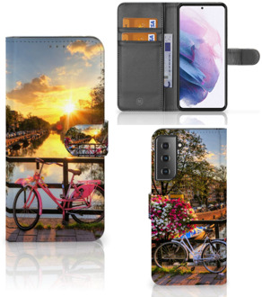B2Ctelecom Bookcase Samsung Galaxy S21 Plus Telefoon Hoesje Amsterdamse Grachten