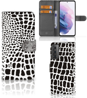 B2Ctelecom Bookcase Samsung Galaxy S21 Plus Telefoon Hoesje Slangenprint