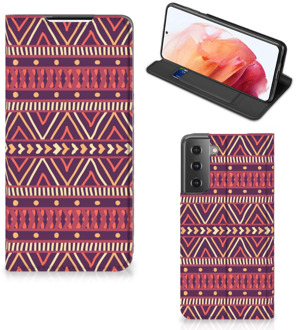 B2Ctelecom Bookcase Samsung Galaxy S21 Smart Cover Aztec Purple