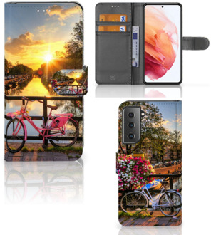 B2Ctelecom Bookcase Samsung Galaxy S21 Telefoon Hoesje Amsterdamse Grachten