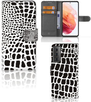 B2Ctelecom Bookcase Samsung Galaxy S21 Telefoon Hoesje Slangenprint