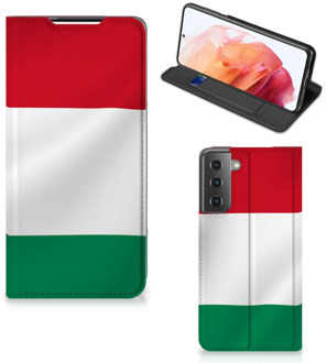 B2Ctelecom Bookcase Samsung Galaxy S21 Telefoonhoesje met Pasjeshouder Hongaarse Vlag