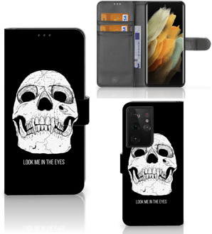 B2Ctelecom Bookcase Samsung Galaxy S21 Ultra GSM Hoesje Skull Eyes