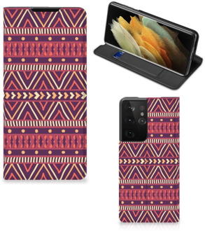 B2Ctelecom Bookcase Samsung Galaxy S21 Ultra Smart Cover Aztec Purple