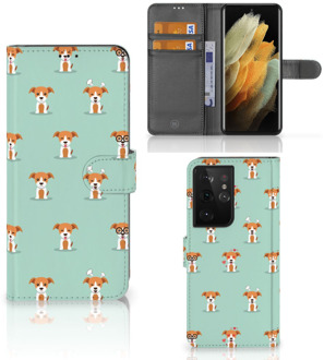 B2Ctelecom Bookcase Samsung Galaxy S21 Ultra Smartphone Hoesje Pups