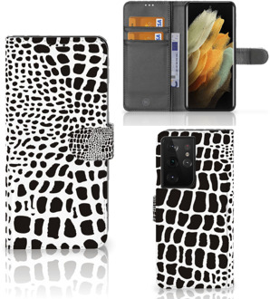 B2Ctelecom Bookcase Samsung Galaxy S21 Ultra Telefoon Hoesje Slangenprint