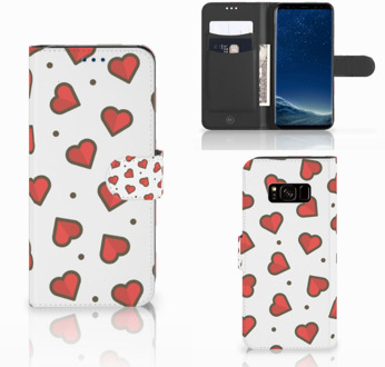 B2Ctelecom Bookcase Samsung Galaxy S8 Design Hearts