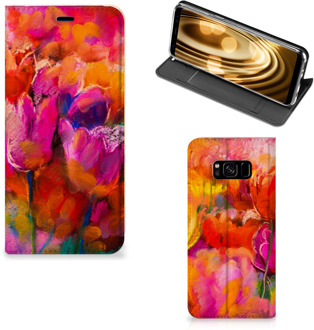 B2Ctelecom Bookcase Samsung Galaxy S8 Design Tulpen