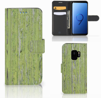 B2Ctelecom Bookcase Samsung Galaxy S9 Design Green Wood