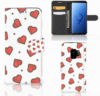 B2Ctelecom Bookcase Samsung Galaxy S9 Design Hearts