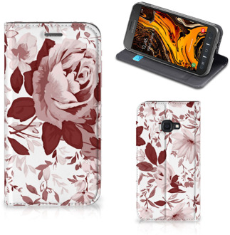 B2Ctelecom Bookcase Samsung Galaxy Xcover 4s Watercolor Flowers