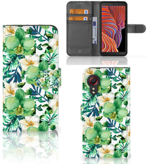 B2Ctelecom Bookcase Samsung Galaxy Xcover 5 GSM Hoesje Orchidee Groen