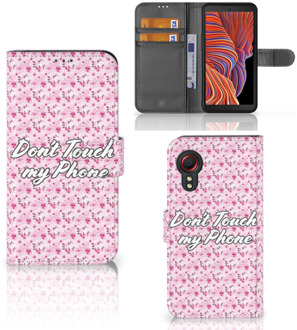 B2Ctelecom Bookcase Samsung Galaxy Xcover 5 Hoesje Flowers Pink DTMP