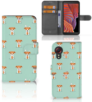 B2Ctelecom Bookcase Samsung Galaxy Xcover 5 Smartphone Hoesje Pups