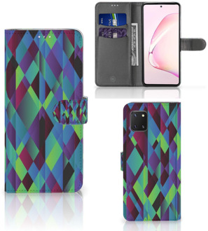 B2Ctelecom Bookcase Samsung Note 10 Lite Hoesje Abstract Green Blue