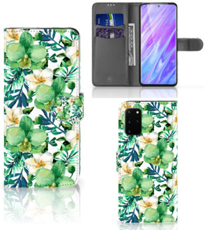 B2Ctelecom Bookcase Samsung S20 Plus Hoesje Orchidee Groen