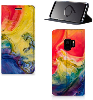 B2Ctelecom Bookcase Samsung S9 Watercolor Dark