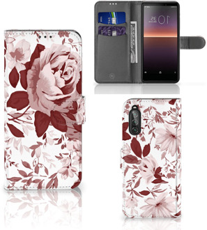 B2Ctelecom Bookcase Sony Xperia 10 II GSM Hoesje Watercolor Flowers