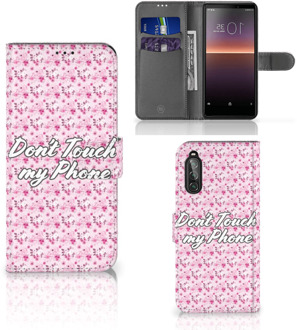 B2Ctelecom Bookcase Sony Xperia 10 II Hoesje Flowers Pink DTMP