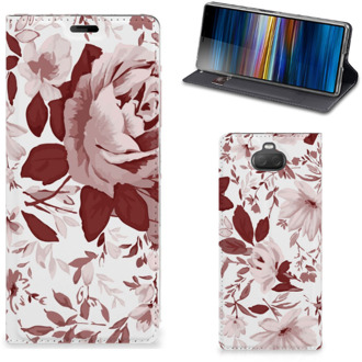 B2Ctelecom Bookcase Sony Xperia 10 Plus Watercolor Flowers