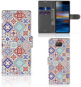 B2Ctelecom Bookcase Sony Xperia 10 Tiles Color