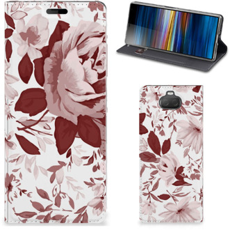 B2Ctelecom Bookcase Sony Xperia 10 Watercolor Flowers