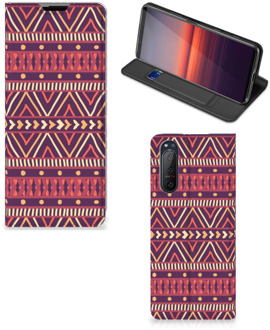 B2Ctelecom Bookcase Sony Xperia 5 II Smart Cover Aztec Purple