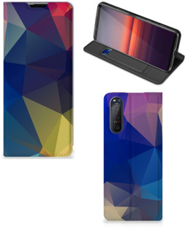 B2Ctelecom Bookcase Sony Xperia 5 II Telefoon Hoesje Polygon Dark