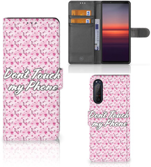 B2Ctelecom Bookcase Sony Xperia 5II Hoesje Flowers Pink DTMP