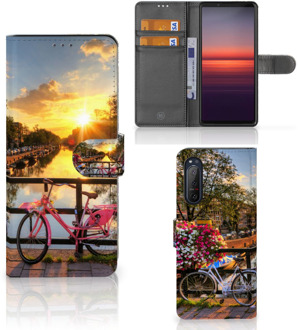 B2Ctelecom Bookcase Sony Xperia 5II Telefoon Hoesje Amsterdamse Grachten