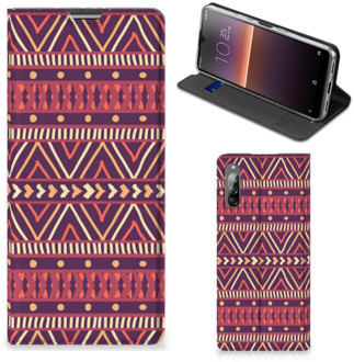 B2Ctelecom Bookcase Sony Xperia L4 Smart Cover Aztec Purple