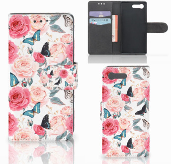 B2Ctelecom Bookcase Sony Xperia X Compact Butterfly Roses