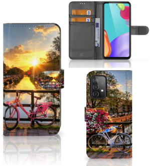 B2Ctelecom Bookcase Telefoonhoesje Samsung Galaxy A52 Telefoon Hoesje Amsterdamse Grachten