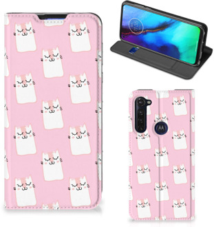 B2Ctelecom Bookcase Valentijn Cadeaus Motorola Moto G Pro Smart Cover Hoesje Sleeping Cats