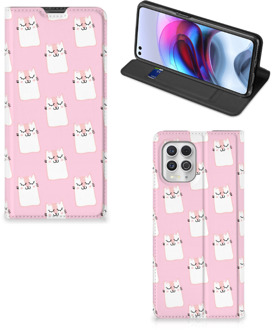 B2Ctelecom Bookcase Valentijn Cadeaus Motorola Moto G100 Smart Cover Hoesje Sleeping Cats