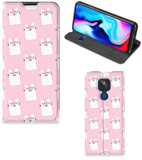 B2Ctelecom Bookcase Valentijn Cadeaus Motorola Moto G9 Play Smart Cover Hoesje Sleeping Cats