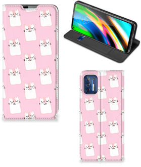 B2Ctelecom Bookcase Valentijn Cadeaus Motorola Moto G9 Plus Smart Cover Hoesje Sleeping Cats