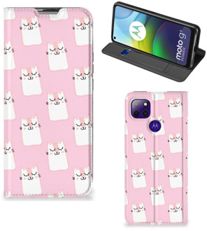 B2Ctelecom Bookcase Valentijn Cadeaus Motorola Moto G9 Power Smart Cover Hoesje Sleeping Cats