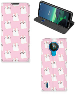 B2Ctelecom Bookcase Valentijn Cadeaus Nokia 1.4 Smart Cover Hoesje Sleeping Cats