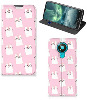 B2Ctelecom Bookcase Valentijn Cadeaus Nokia 3.4 Smart Cover Hoesje Sleeping Cats