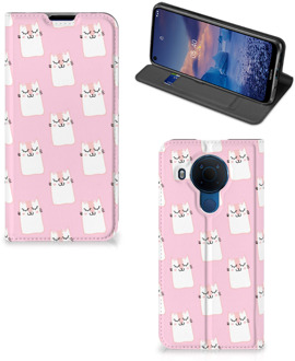 B2Ctelecom Bookcase Valentijn Cadeaus Nokia 5.4 Smart Cover Hoesje Sleeping Cats