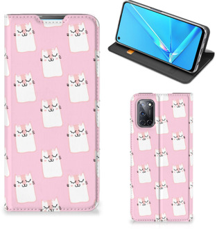 B2Ctelecom Bookcase Valentijn Cadeaus OPPO A52 | A72 Smart Cover Hoesje Sleeping Cats