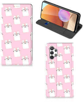 B2Ctelecom Bookcase Valentijn Cadeaus Samsung Galaxy A32 4G Smart Cover Hoesje Sleeping Cats