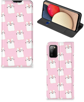 B2Ctelecom Bookcase Valentijn Cadeaus Samsung Galaxy M02s | A02s Smart Cover Hoesje Sleeping Cats