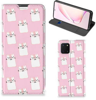 B2Ctelecom Bookcase Valentijn Cadeaus Samsung Galaxy Note 10 Lite Smart Cover Hoesje Sleeping Cats