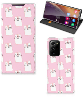 B2Ctelecom Bookcase Valentijn Cadeaus Samsung Galaxy Note 20 Ultra Smart Cover Hoesje Sleeping Cats