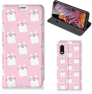 B2Ctelecom Bookcase Valentijn Cadeaus Samsung Xcover Pro Smart Cover Hoesje Sleeping Cats