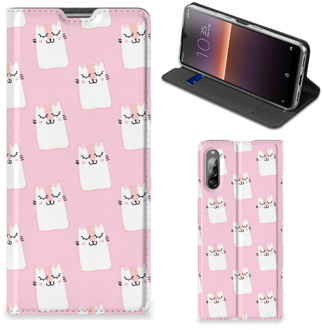 B2Ctelecom Bookcase Valentijn Cadeaus Sony Xperia L4 Smart Cover Hoesje Sleeping Cats