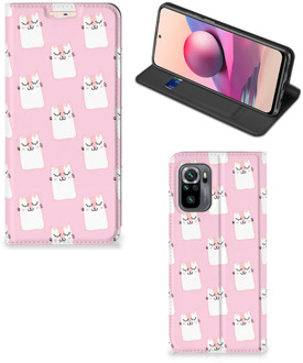 B2Ctelecom Bookcase Valentijn Cadeaus Xiaomi Redmi Note 10 4G | 10S Smart Cover Hoesje Sleeping Cats